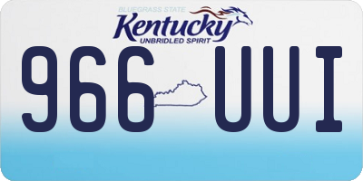 KY license plate 966UUI