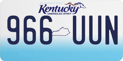 KY license plate 966UUN