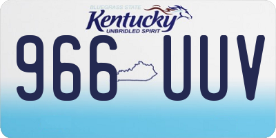 KY license plate 966UUV