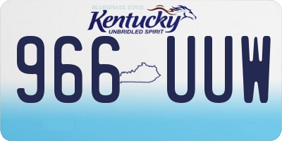 KY license plate 966UUW