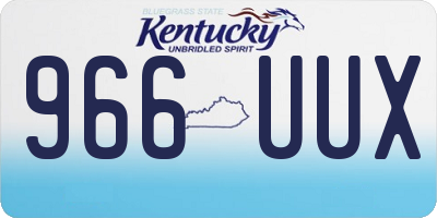 KY license plate 966UUX