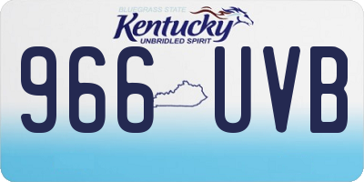 KY license plate 966UVB