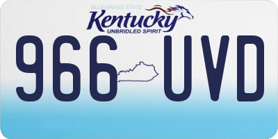 KY license plate 966UVD