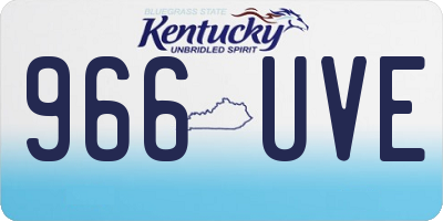 KY license plate 966UVE