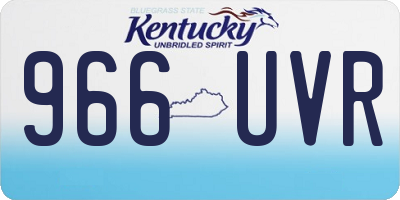 KY license plate 966UVR