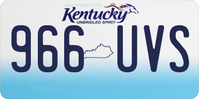 KY license plate 966UVS
