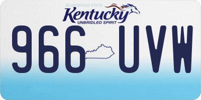 KY license plate 966UVW