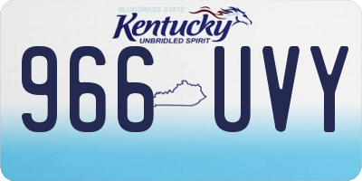 KY license plate 966UVY