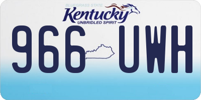 KY license plate 966UWH