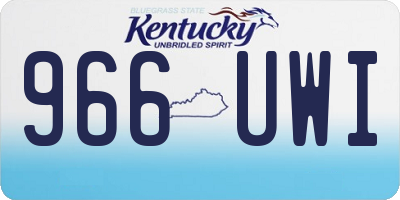 KY license plate 966UWI