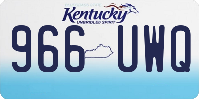 KY license plate 966UWQ