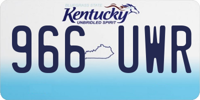 KY license plate 966UWR