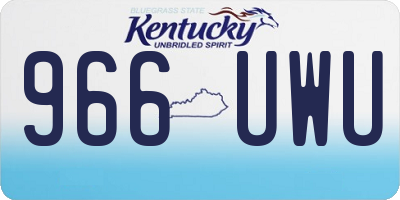 KY license plate 966UWU