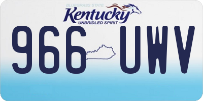 KY license plate 966UWV