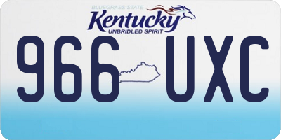 KY license plate 966UXC