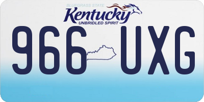 KY license plate 966UXG