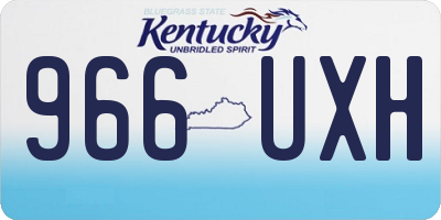 KY license plate 966UXH