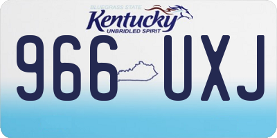 KY license plate 966UXJ