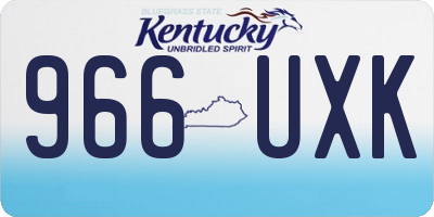 KY license plate 966UXK