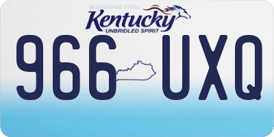 KY license plate 966UXQ