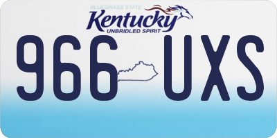 KY license plate 966UXS