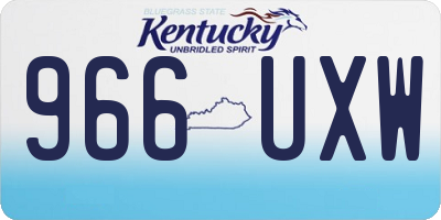 KY license plate 966UXW