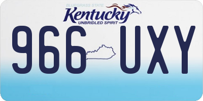 KY license plate 966UXY