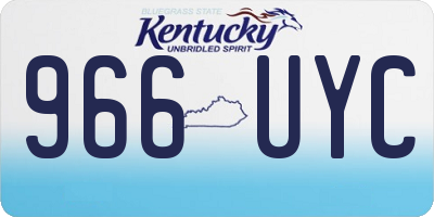 KY license plate 966UYC