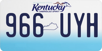 KY license plate 966UYH