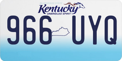 KY license plate 966UYQ