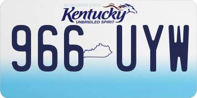 KY license plate 966UYW