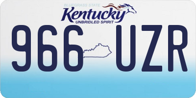 KY license plate 966UZR