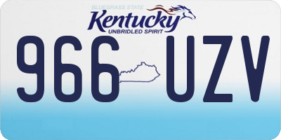 KY license plate 966UZV