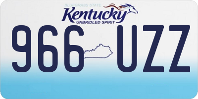 KY license plate 966UZZ
