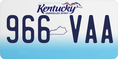 KY license plate 966VAA