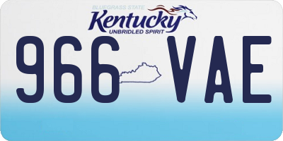 KY license plate 966VAE
