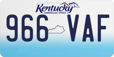 KY license plate 966VAF