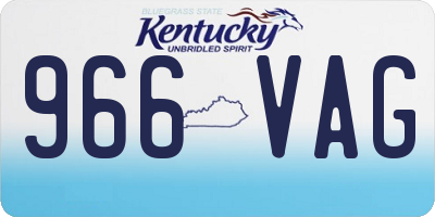 KY license plate 966VAG
