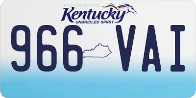 KY license plate 966VAI