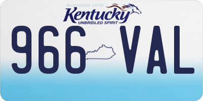 KY license plate 966VAL