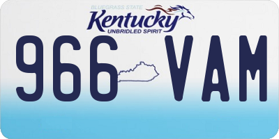 KY license plate 966VAM