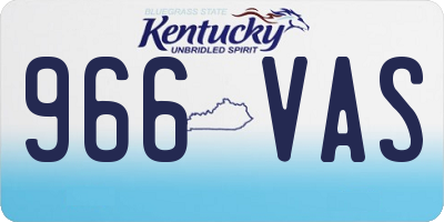 KY license plate 966VAS