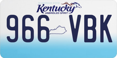 KY license plate 966VBK