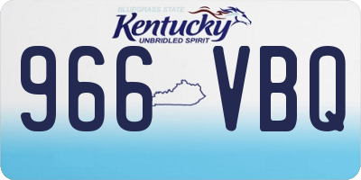 KY license plate 966VBQ