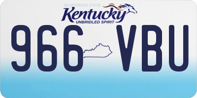 KY license plate 966VBU