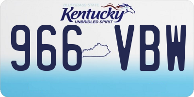 KY license plate 966VBW