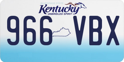 KY license plate 966VBX