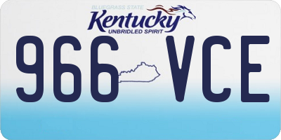 KY license plate 966VCE
