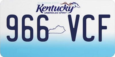 KY license plate 966VCF