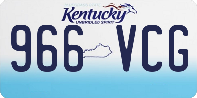 KY license plate 966VCG